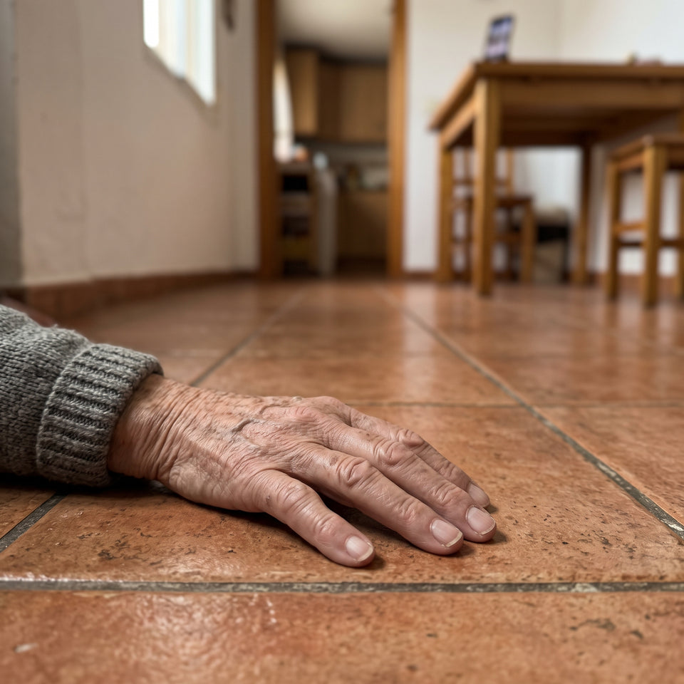 Persona mayor que se ha caído en casa
